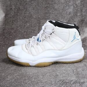 NIKE Air Jordan 11 Legend Blue Size 12 Mens Retro White Columbia 378037-117